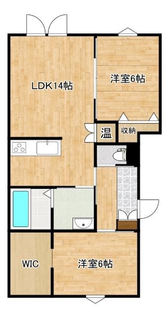 CASA-I HIGASHIKAWA I(2LDK/2階)の間取り写真
