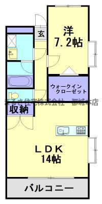 インターウエスト(1LDK/1階)の間取り写真