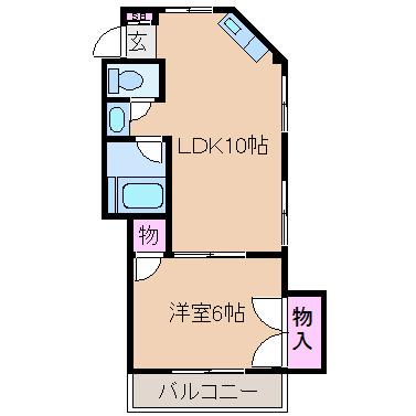 加藤ビル(1LDK/2階)の間取り写真