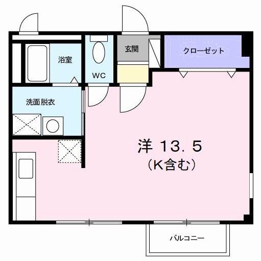 セレノ・Y(ワンルーム/1階)の間取り写真