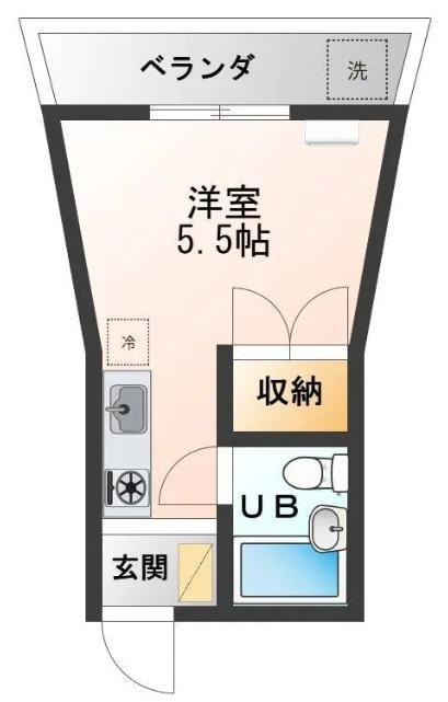 ハイランドM(ワンルーム/1階)の間取り写真
