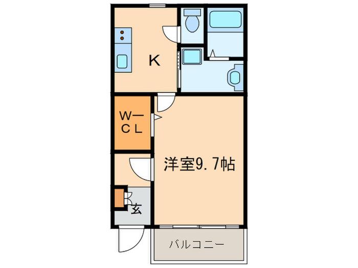 ヤマトシャンポール(1K/1階)の間取り写真