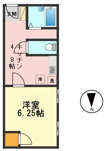 南小岩8丁目(1K/1階)の間取り写真
