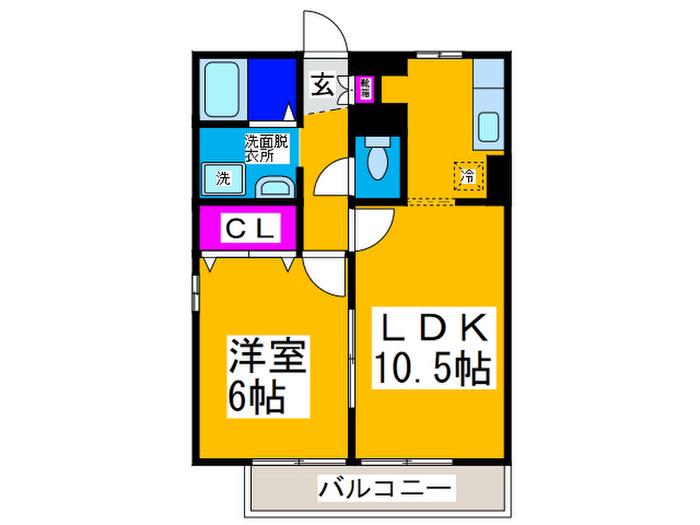 ハウスアムノルデン(1LDK/3階)の間取り写真