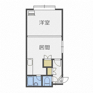 ウィスタリア元町(1DK/1階)の間取り写真