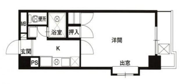 恒和レジデンス(1K/5階)の間取り写真