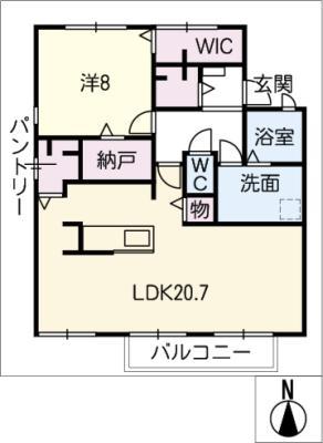 サンシティー内藤 A棟(1SLDK/2階)の間取り写真