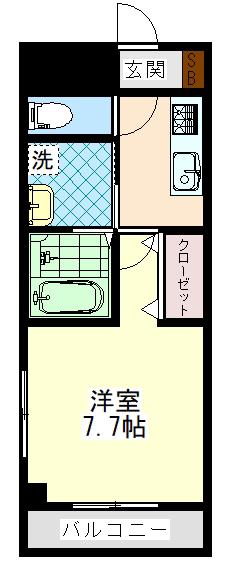 ジュレーヴ(1K/2階)の間取り写真