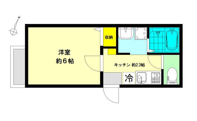 アークガーデン七里(1K/2階)の間取り写真