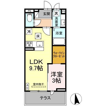 GLICINA(1LDK/1階)の間取り写真