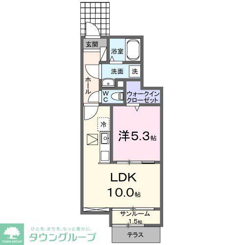 シャトンノアール鴻巣(1LDK/1階)の間取り写真