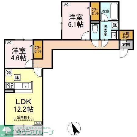 AUSPICIOUS HOUSE(2LDK/1階)の間取り写真