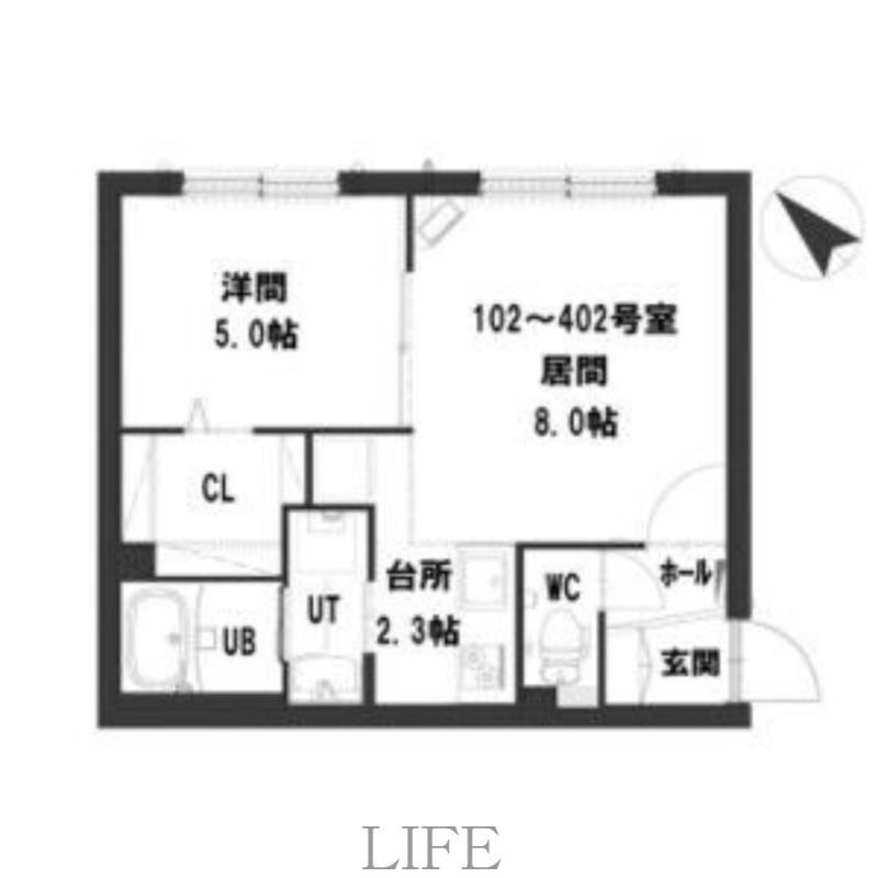グランメール サガン(1LDK/3階)の間取り写真