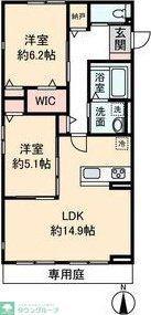 HEIM MAISON 庄内通駅東 B棟(2LDK/1階)の間取り写真