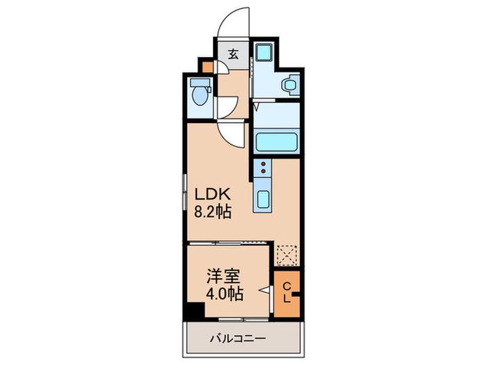グランドアセント(1LDK/9階)の間取り写真