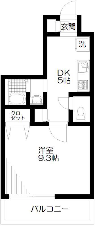ウーノルミノーゾ(1DK/1階)の間取り写真