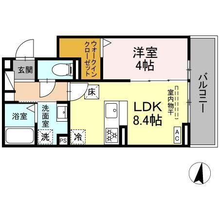 D PAINA 中丸子(1LDK/2階)の間取り写真