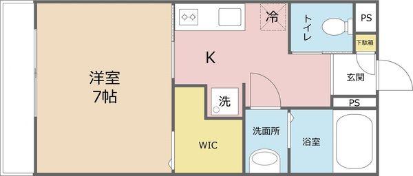パームコテージX番館番館(1K/1階)の間取り写真