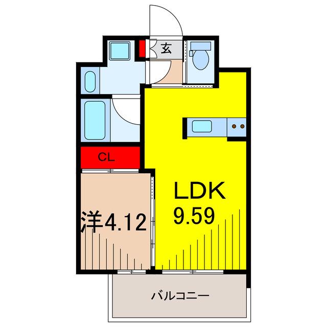 プレジオ亀有(1LDK/3階)の間取り写真