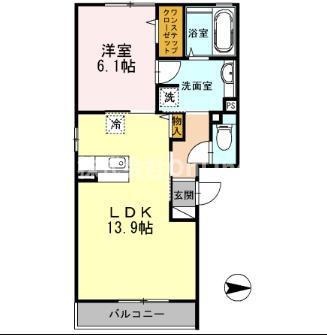 ルミエール巽南(1LDK/3階)の間取り写真