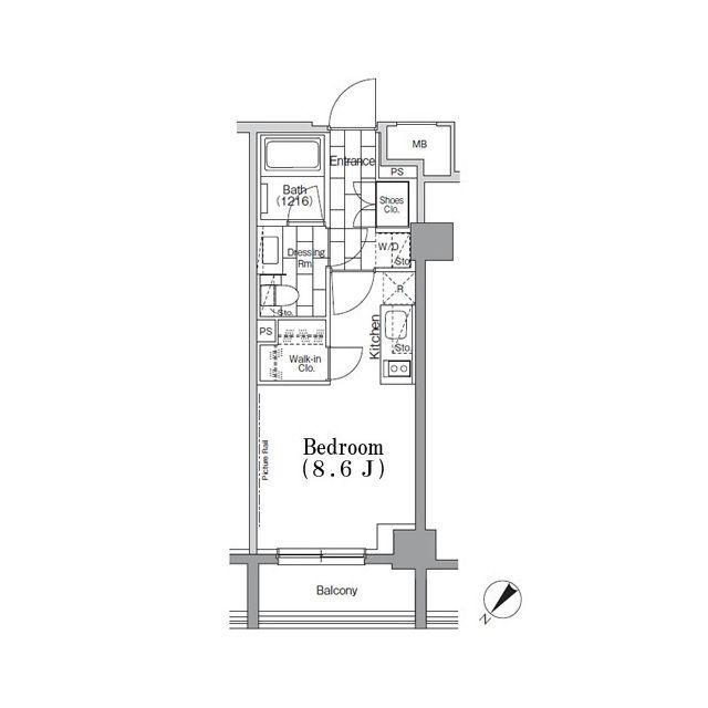 ONE ROOF FLAT TSUKISHIMA(ワンルーム/7階)の間取り写真