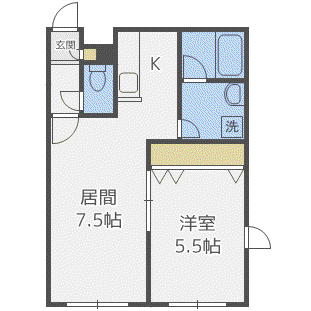 ステージノア東札幌(1LDK/4階)の間取り写真