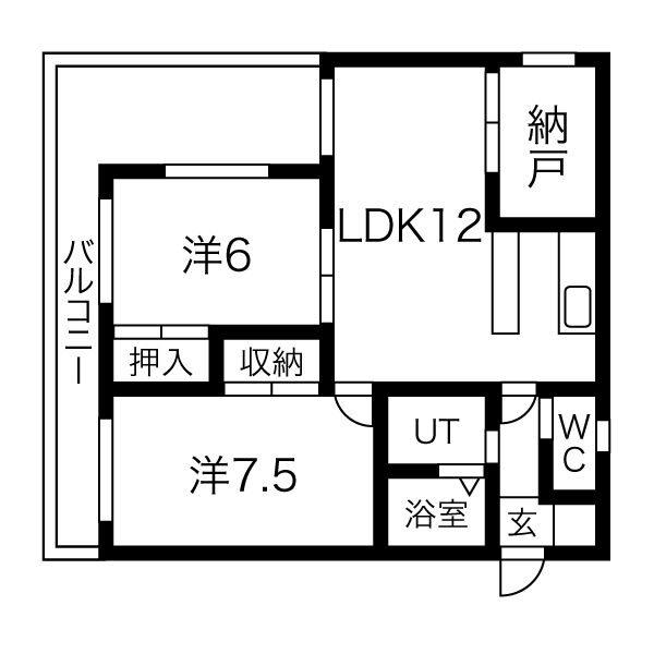 BLUE ROSE B(2LDK/1階)の間取り写真
