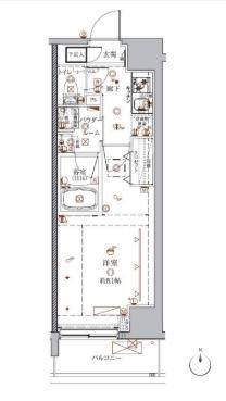 クレイシア入谷(1K/2階)の間取り写真