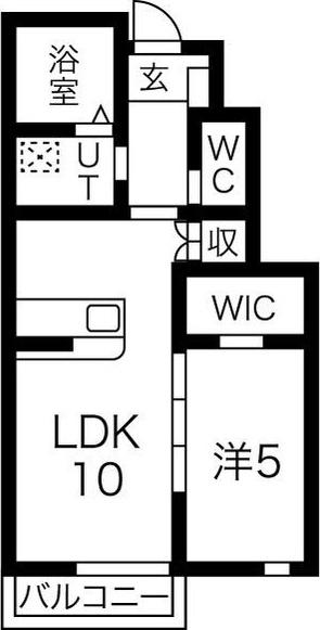 オルニス(1LDK/1階)の間取り写真