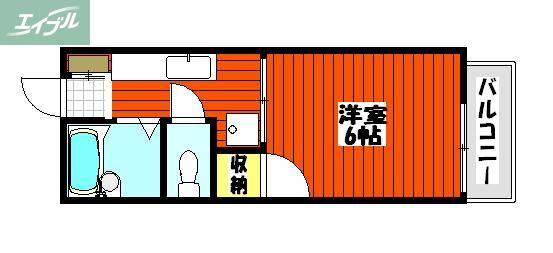 旭東ハイツ(1K/1階)の間取り写真