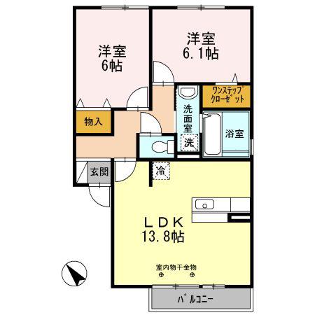プレタメゾン大前III(2LDK/2階)の間取り写真
