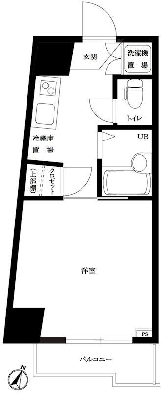 ルーブル白金高輪(1K/12階)の間取り写真