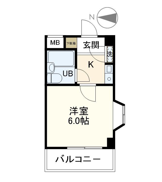 第2サンコート東戸塚(1K/2階)の間取り写真