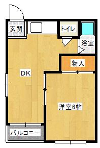 カーザダココ(1DK/5階)の間取り写真