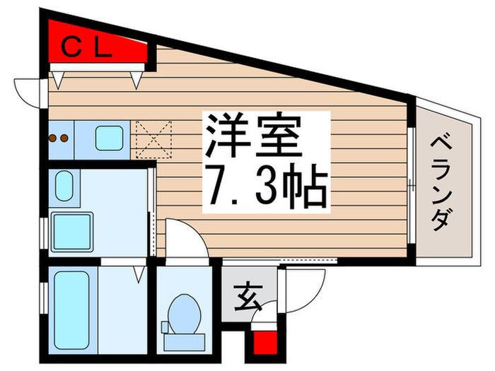 ラプラージュ常盤平(ワンルーム/3階)の間取り写真