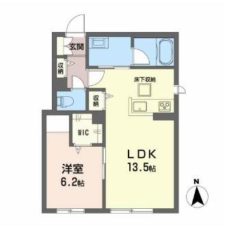COLORE(1LDK/1階)の間取り写真
