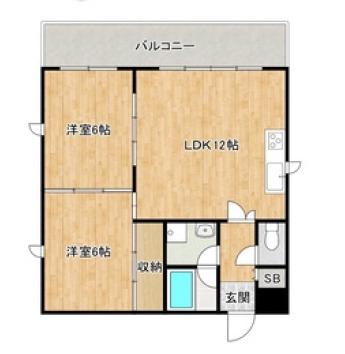 パティオイトー(2LDK/8階)の間取り写真