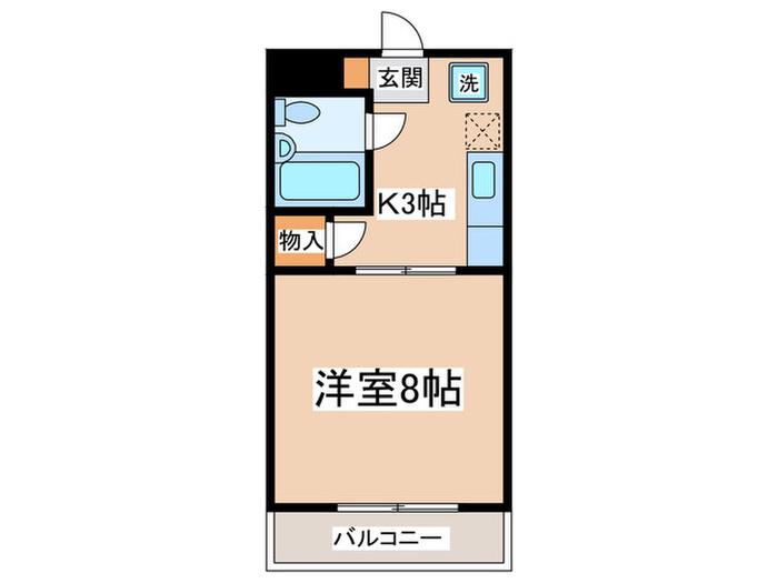 フラット白馬(1K/2階)の間取り写真