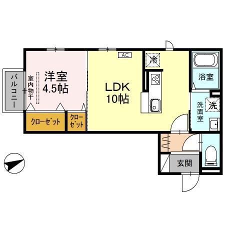 パレッティ(1LDK/2階)の間取り写真