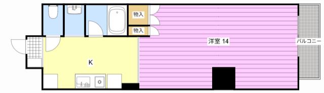 エンブレム元浜(ワンルーム/5階)の間取り写真