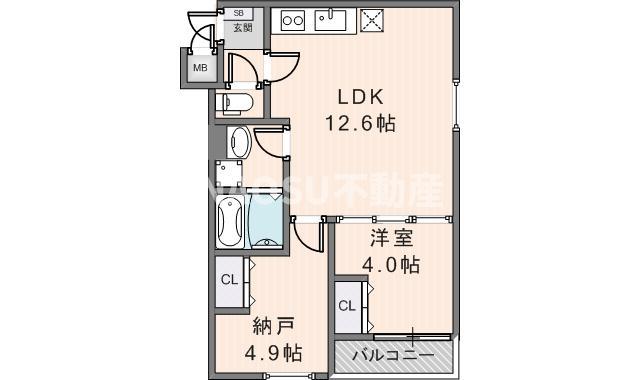 CASA花園(2LDK/3階)の間取り写真