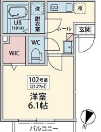 ノワール三宿(1K/3階)の間取り写真