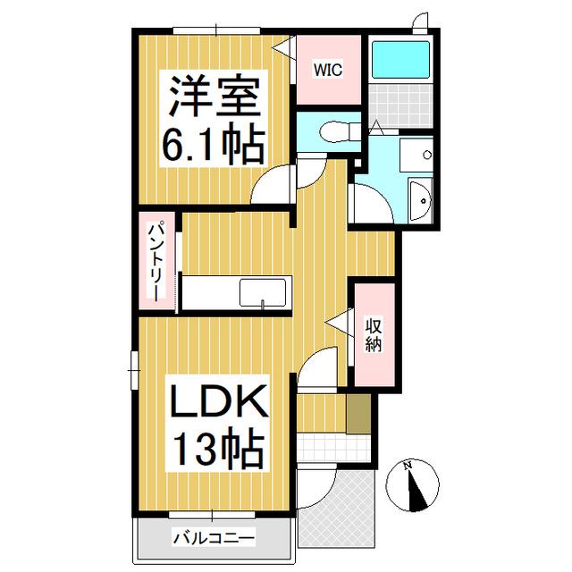 メモリアルコート(2LDK/2階)の間取り写真