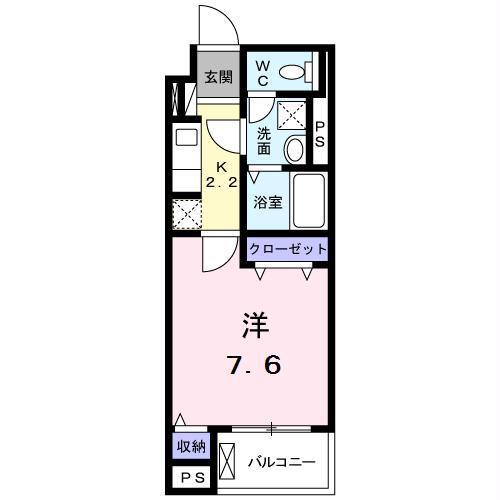 ランドマーク(1K/1階)の間取り写真