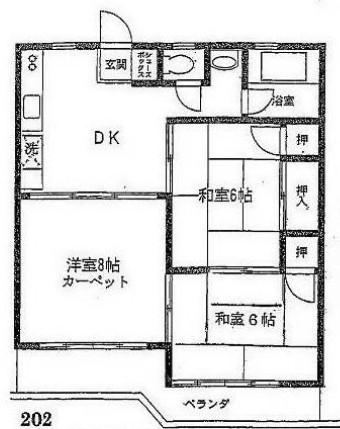 第3グリーンハウス(3DK/2階)の間取り写真