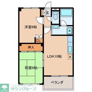 メルシーハイム(2LDK/1階)の間取り写真