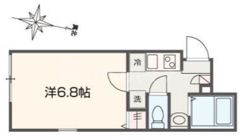 MELLAS北千住(1K/2階)の間取り写真