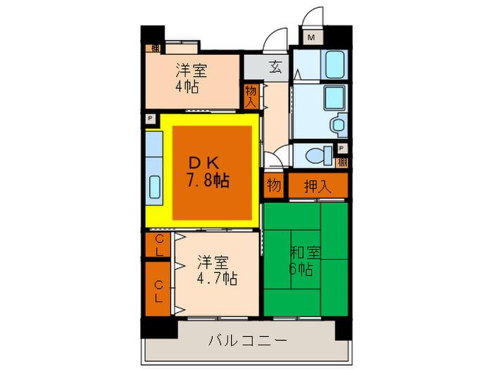 OPH新千里南町(3DK/5階)の間取り写真