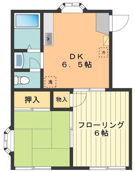サンモールジーアイ(2DK/1階)の間取り写真
