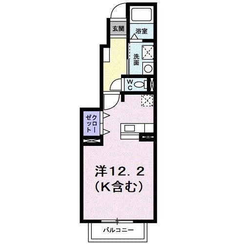 フォンターナ(ワンルーム/1階)の間取り写真
